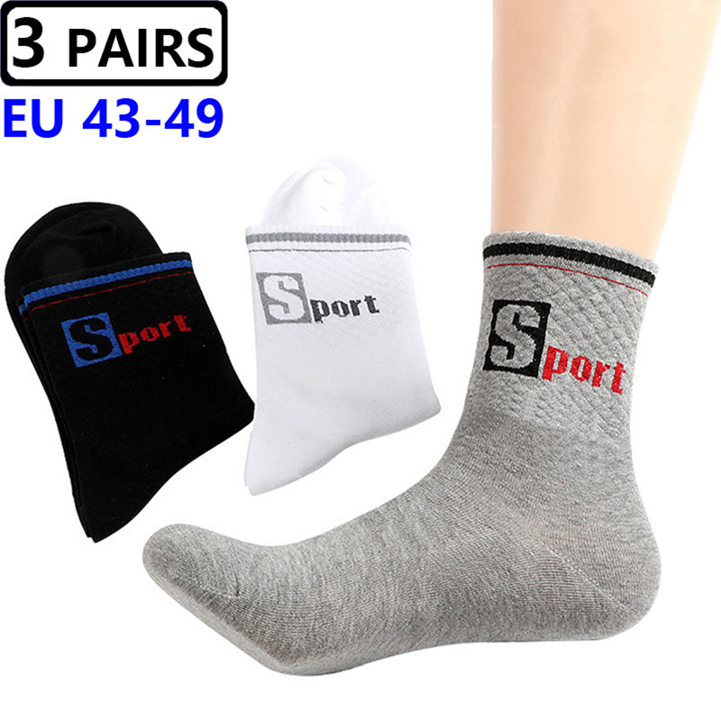 Cotton Crew Sock Pack - 3 زوج/حزمة جوارب كبيرة كبيرة الاتحاد