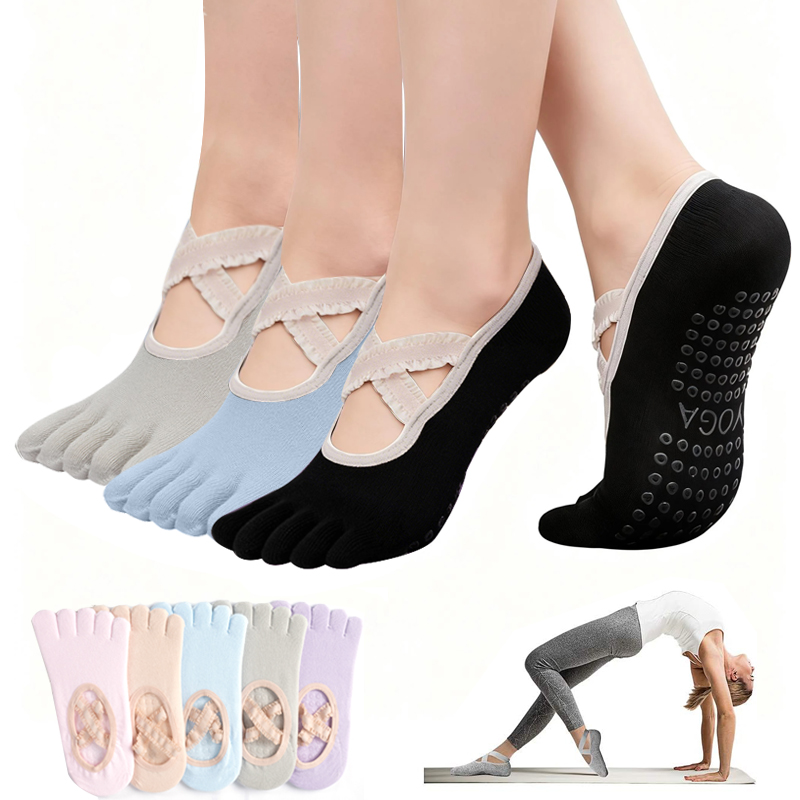 Grip Sock Yoga - جوارب بيلاتس نسائية مضادة للانزلاق، جوارب