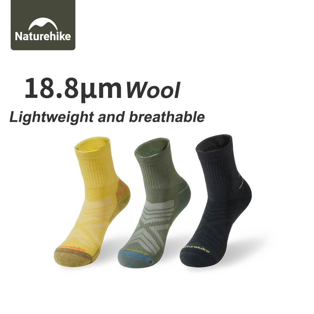 Wool Hiking Sock - جوارب رياضية من نيتشرهايك للرجال والنساء،