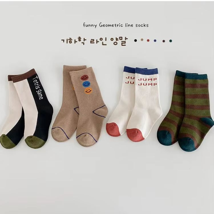 Cotton Crew Sock Pack - 3-12T الأولاد الجوارب الربيع أزياء اللون