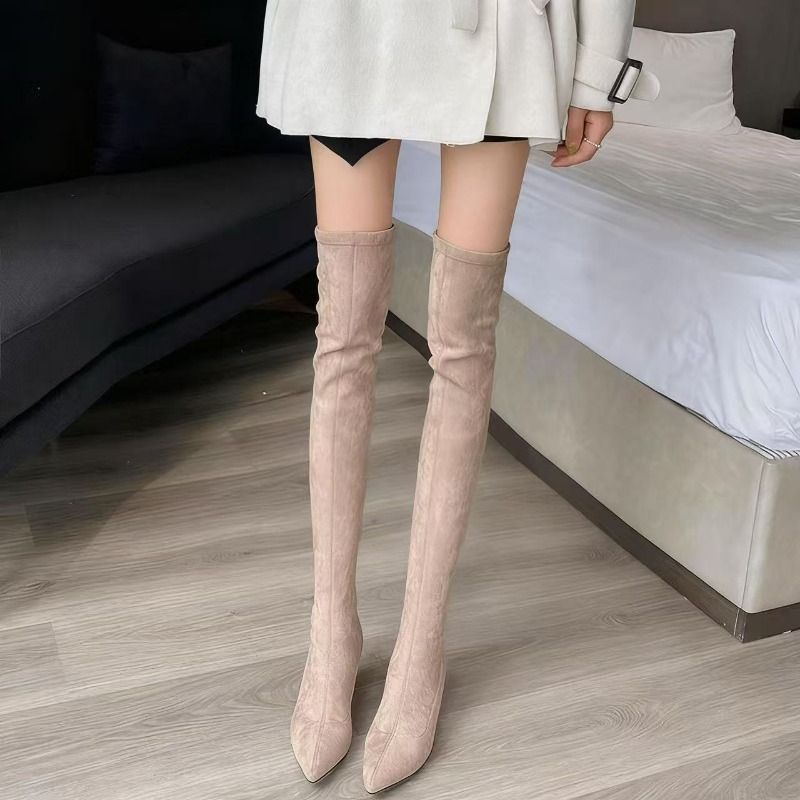 Knee High Sock Women - أحذية نسائية مثيرة بمقدمة مدببة فوق