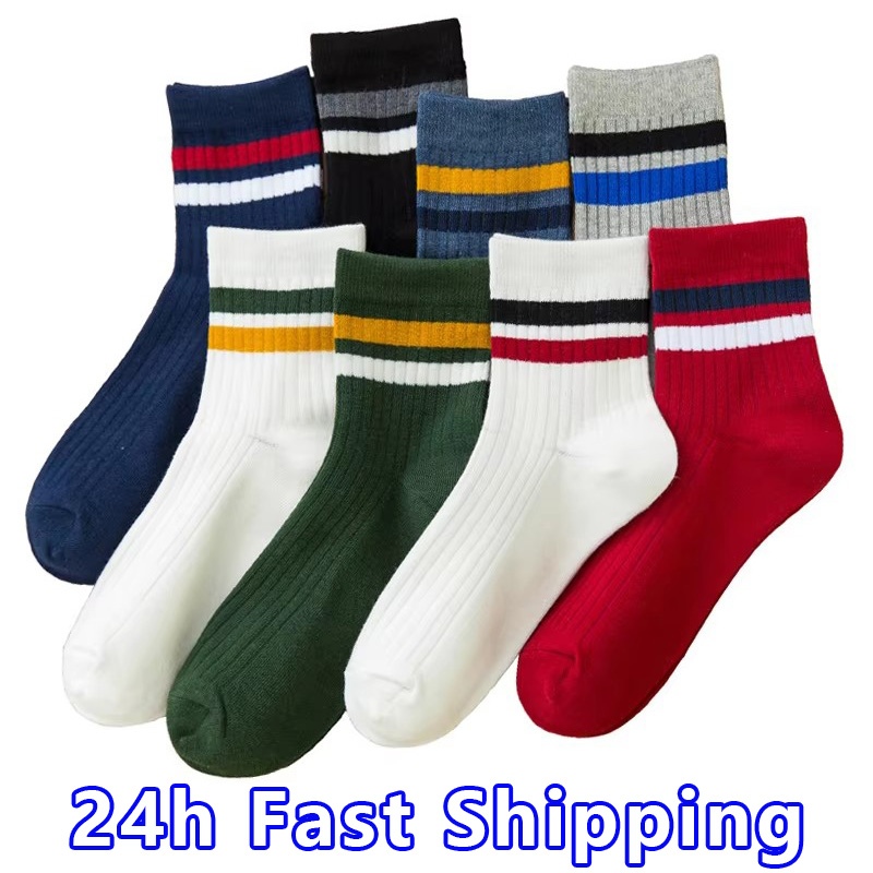 Cotton Crew Sock Pack - 3 زوج/حزمة القطن جوارب للرجال موضة