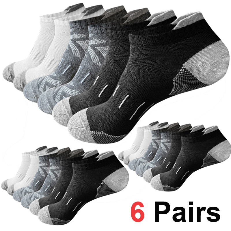 Athletic Sock Cushion - 6 أزواج من الجوارب الرياضية القصيرة