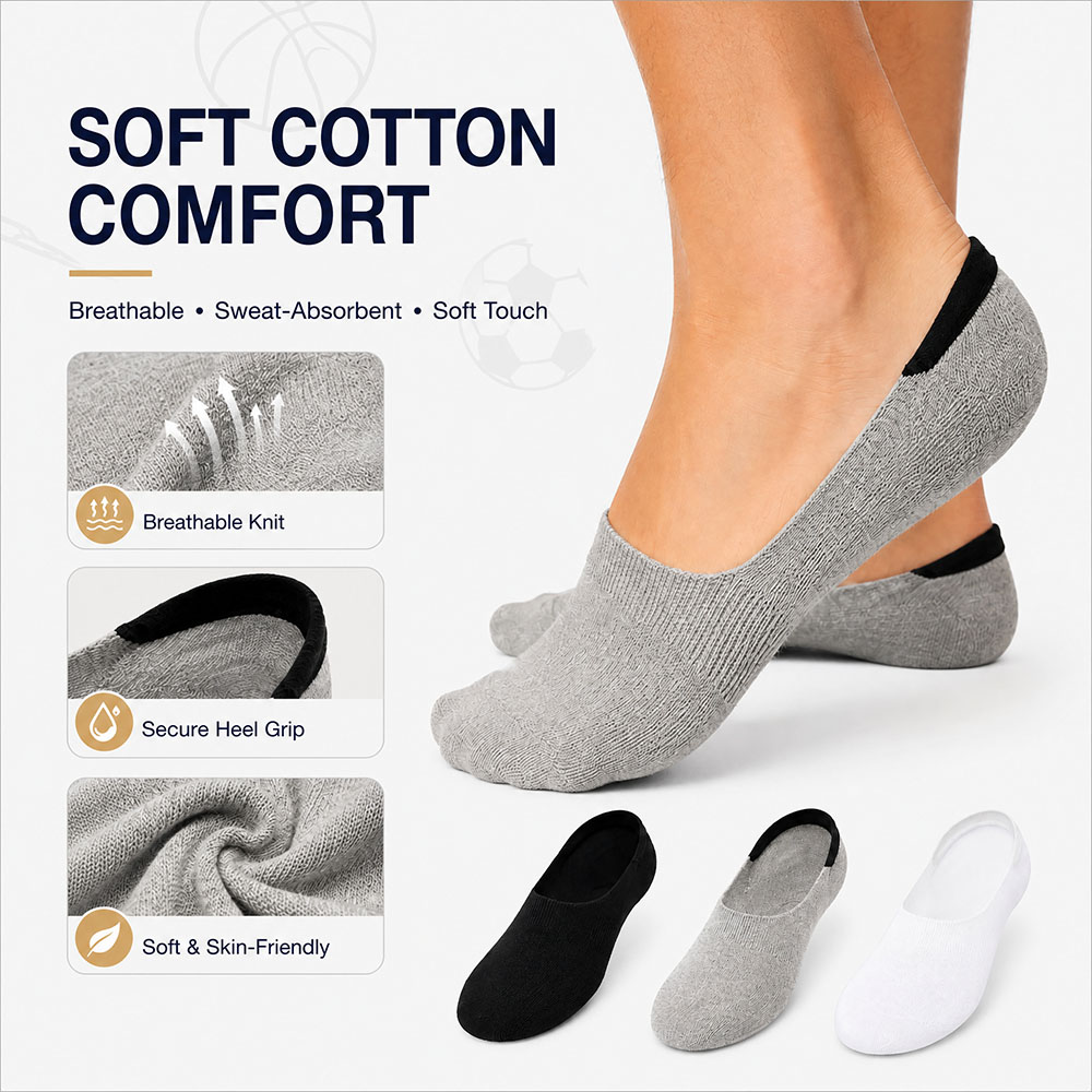 6 أزواج من الجوارب القطنية غير - مراجعة Invisibility Sock Loafer وسعره