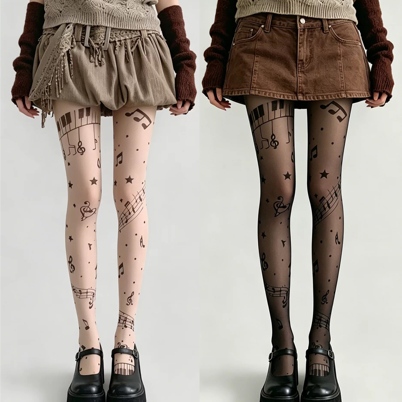 جوارب نسائية شفافة بطبعة نوتة  - مراجعة Tights Pantyhose Sheer وسعره