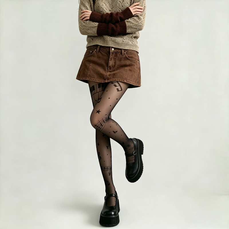جوارب نسائية شفافة بطبعة نوتة  - مراجعة Tights Pantyhose Sheer وسعره