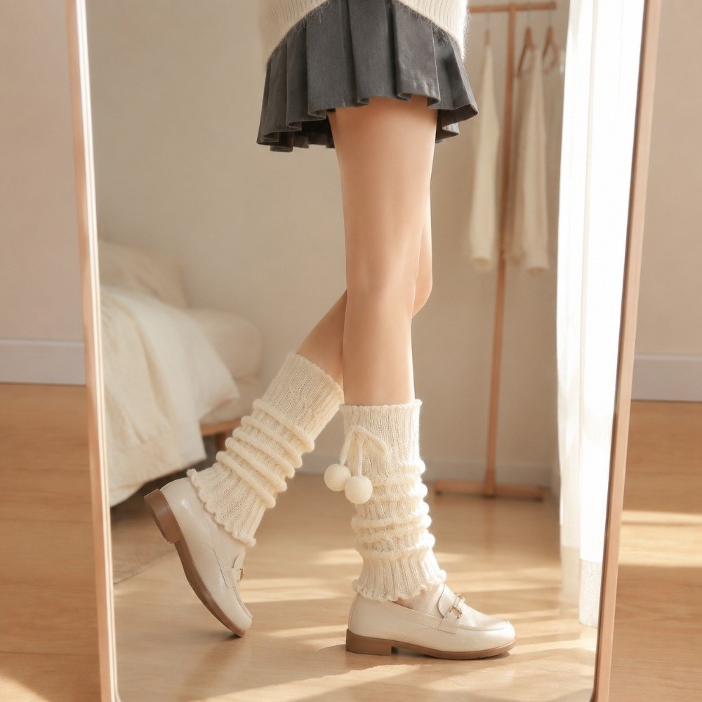 دفايات أرجل محبوكة بنمط الكابل - مراجعة Boot Sock Slouchy وسعره