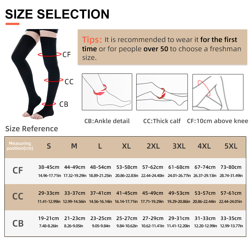 1 زوج الفخذ العليا المفتوحة تو - مراجعة Compression Sock Medical وسعره