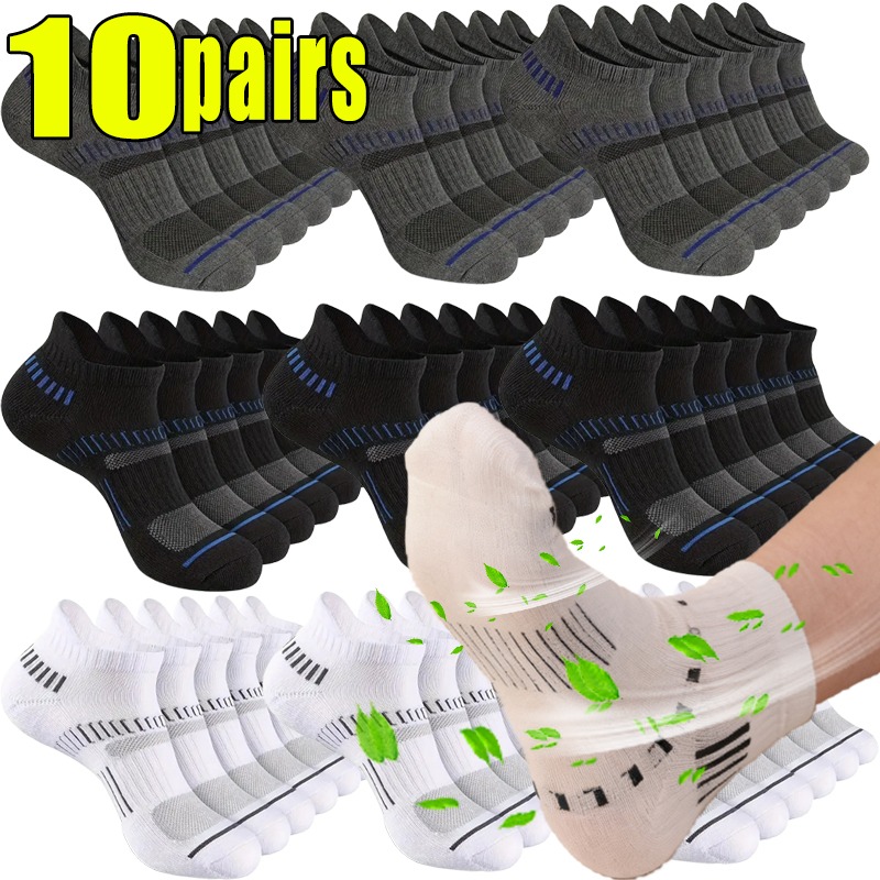 1-10 أزواج تنفس شبكة الرجال ال - مراجعة Ankle Sock Low Cut وسعره