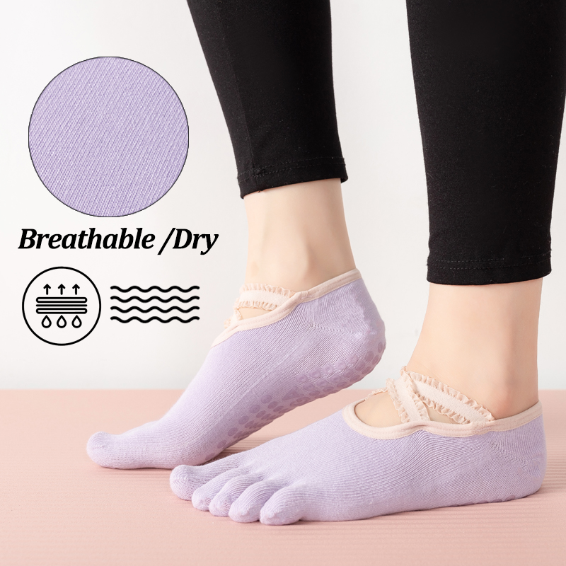 جوارب بيلاتس نسائية مضادة للان - مراجعة Grip Sock Yoga وسعره