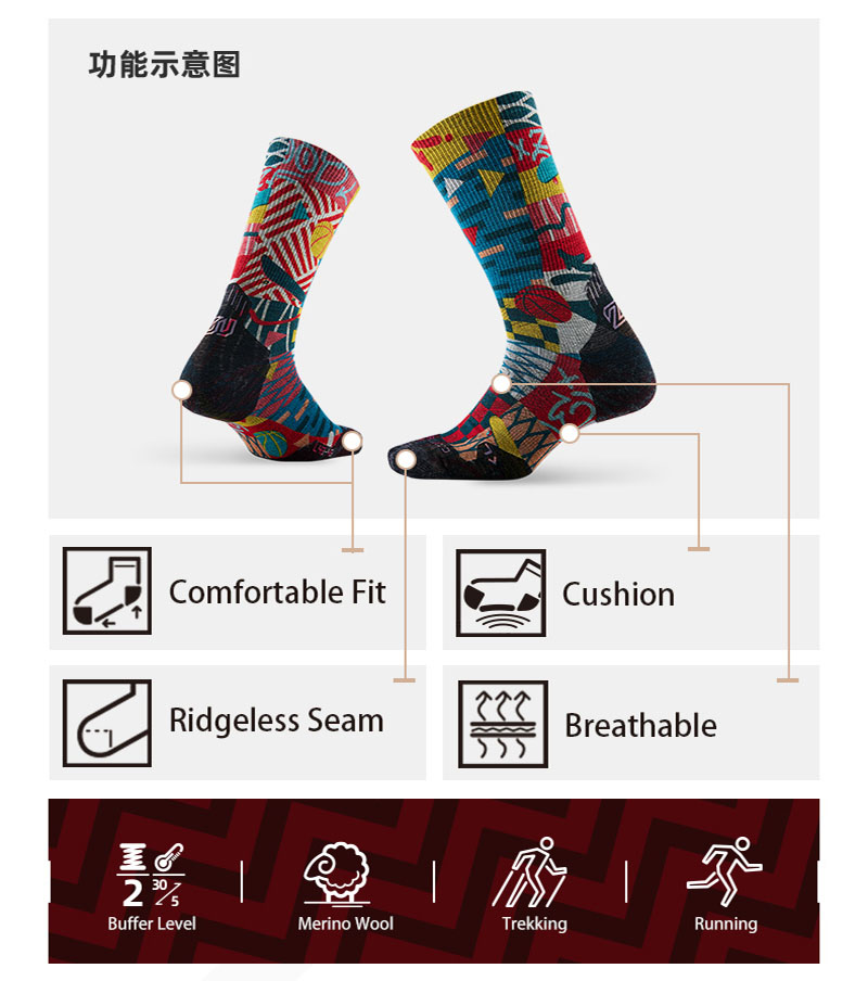 ZEALWOOD ميرينو الصوف الجري ال - مراجعة Wool Hiking Sock وسعره