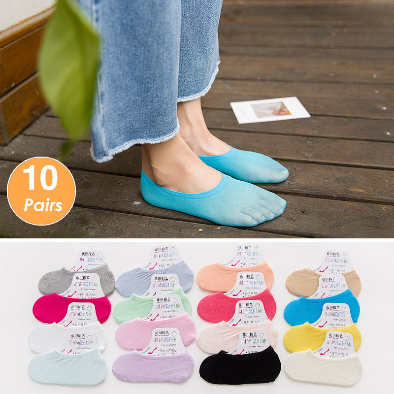 5 أزواج 10 قطعة الجوارب النسائ - مراجعة Invisibility Sock Loafer وسعره