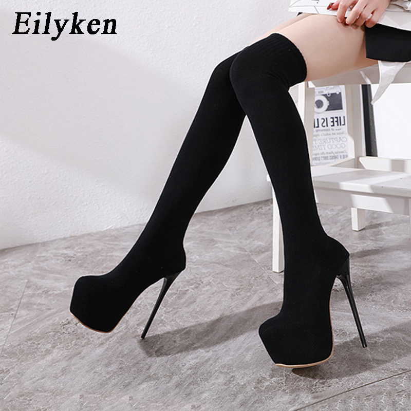 Eilyken منصة الموضة سترتش فوق  - مراجعة Knee High Sock Women وسعره