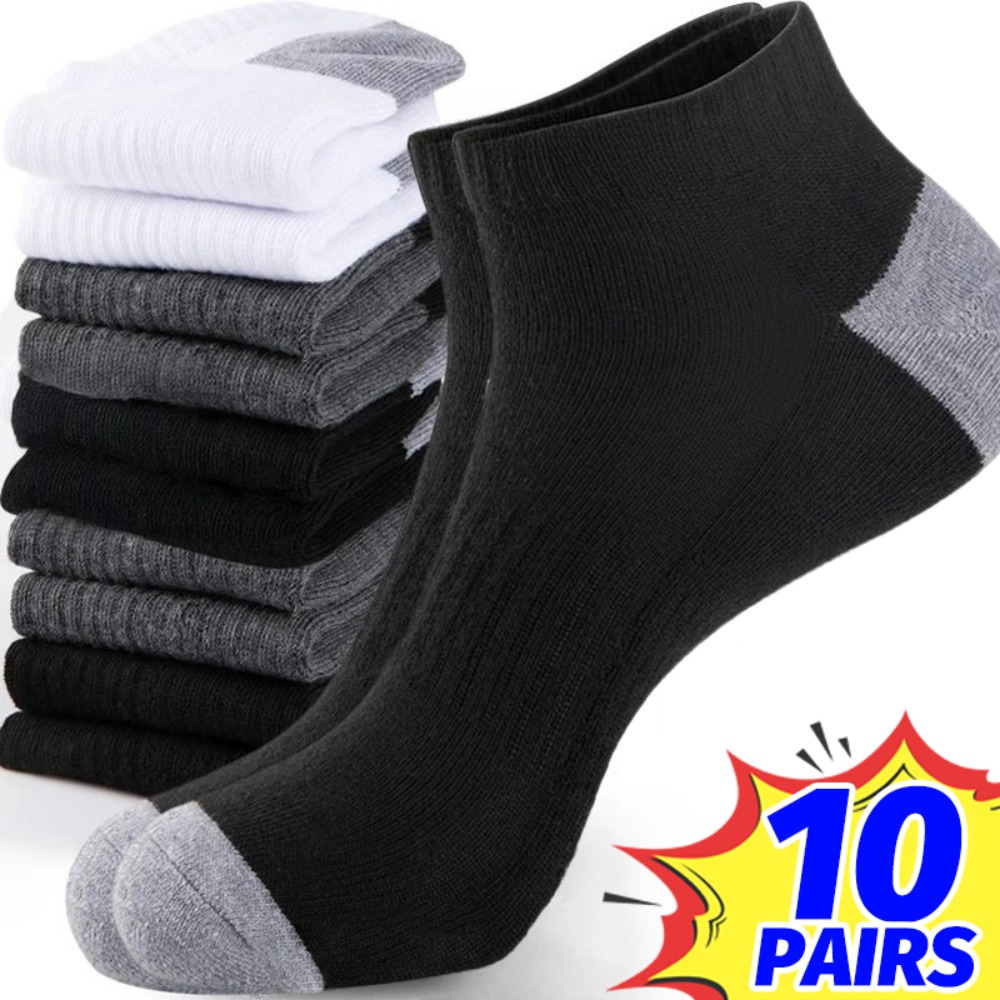 1-10Pairs تنفس الرجال الصيف ال - مراجعة Ankle Sock Low Cut وسعره