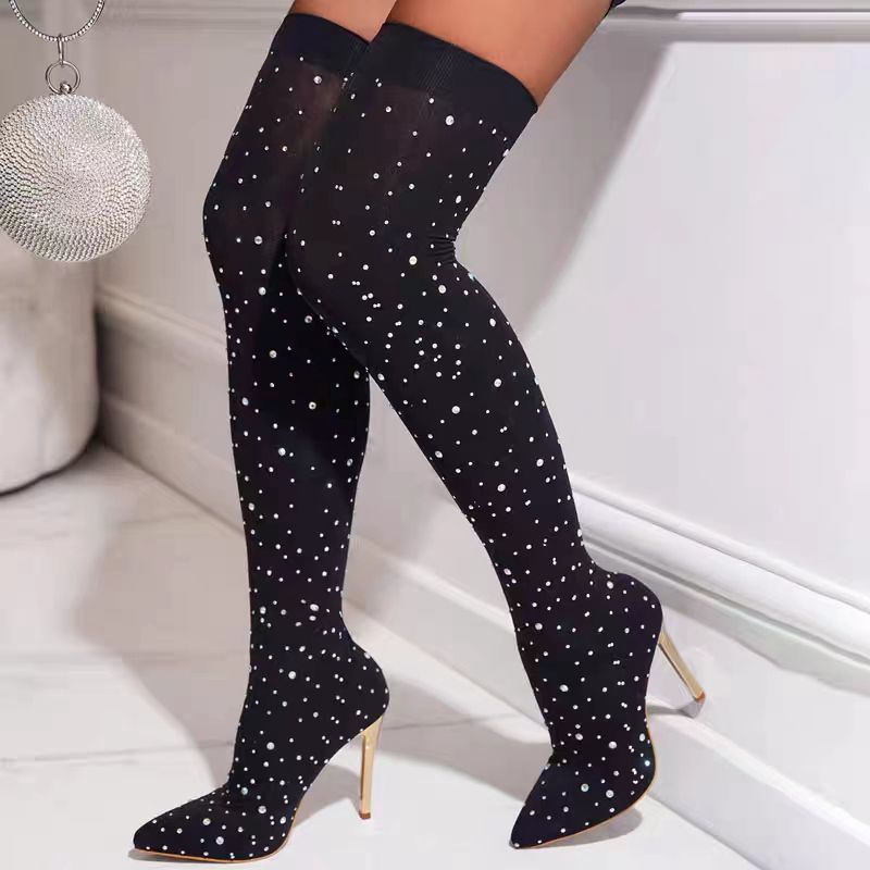 حجر الراين سليم الساق تمتد جور - مراجعة Knee High Sock Women وسعره