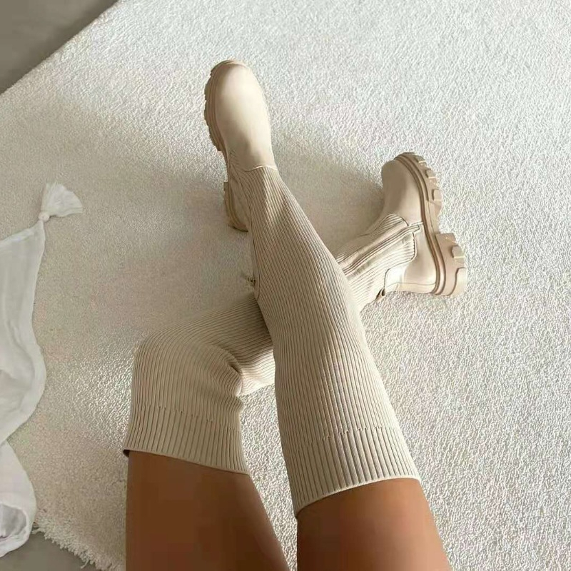 2025 الشتاء أحذية النساء الجوا - مراجعة Knee High Sock Women وسعره