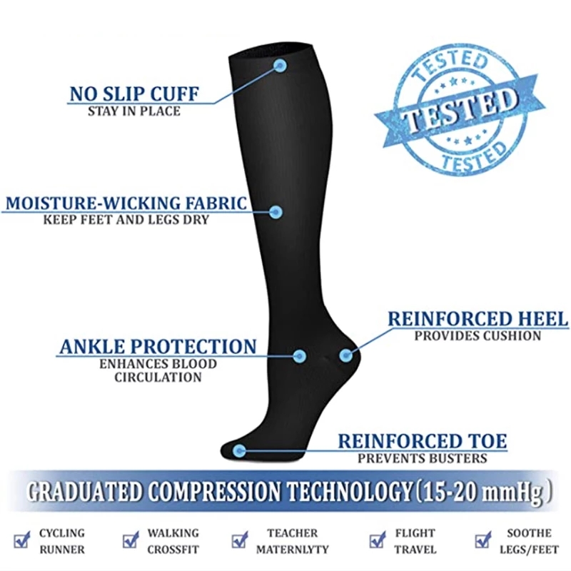 S-XXL جوارب ضغط الرجال النساء  - مراجعة Compression Sock Medical وسعره