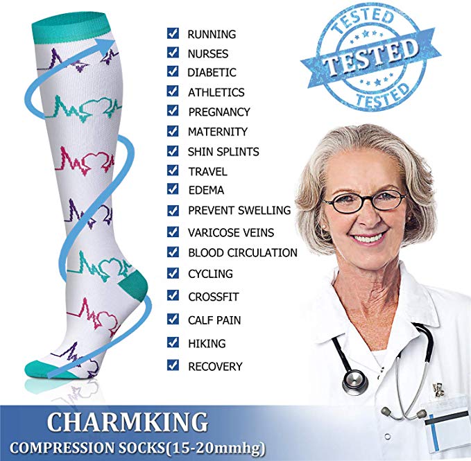 S-XXL 3 أزواج شحن مجاني ممرضة  - مراجعة Compression Sock Medical وسعره